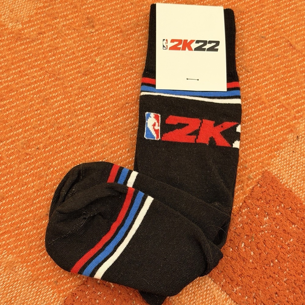 NBA 2K22 Basketball Crew Socks Black Merino Wool Blend NEW RARE Sock Club Xbox